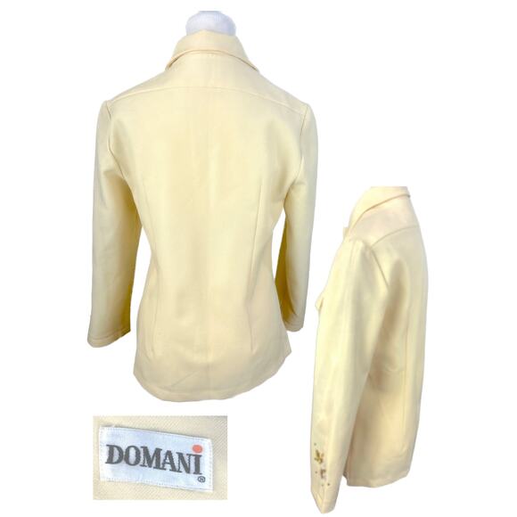 Vintage 70s Domani Western Yellow Rhinestone Peacock Flower Shirt Jacket Sz S/M - Picture 2 of 4